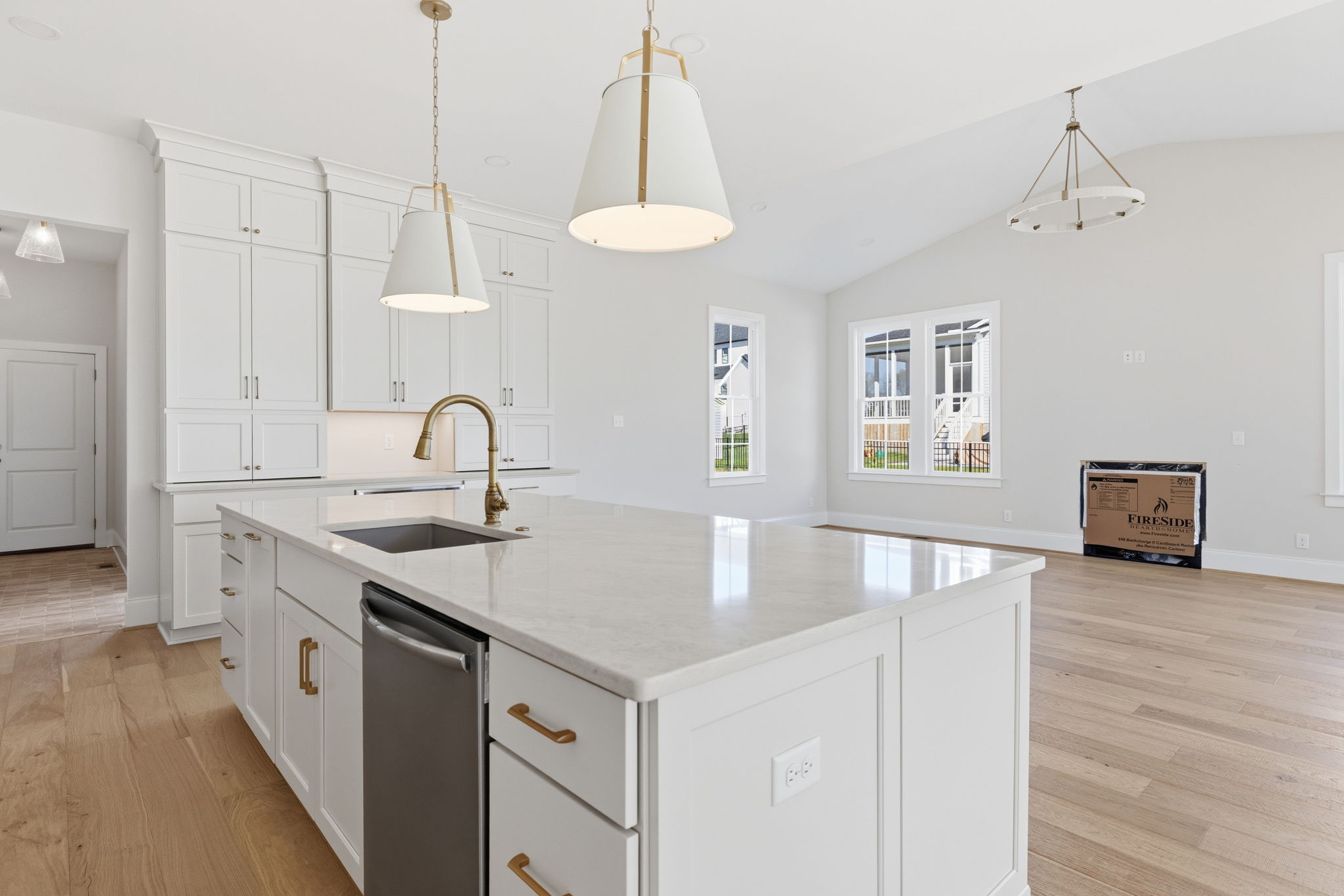 close view of kitchen island